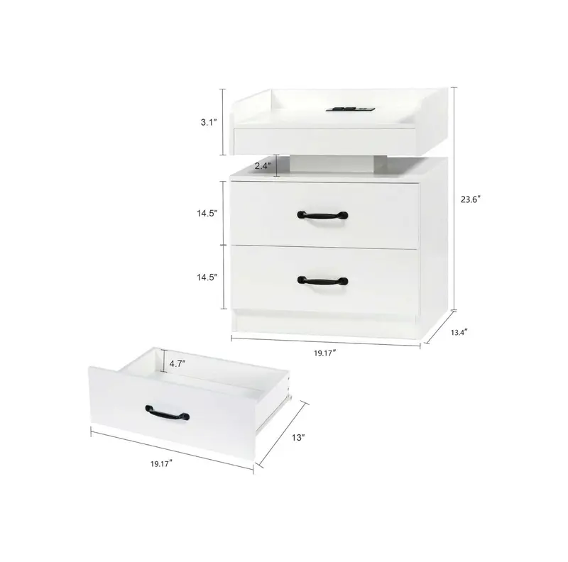 NUVAROX Modern LED Side Table with Storage Drawers - Image 7