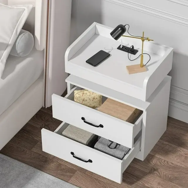 NUVAROX Modern LED Side Table with Storage Drawers - Image 8