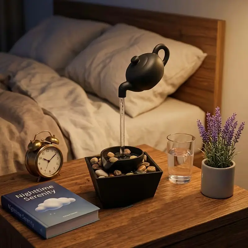 Floating Teapot LED Resin Lamp | Flowing Water Decor - Image 5