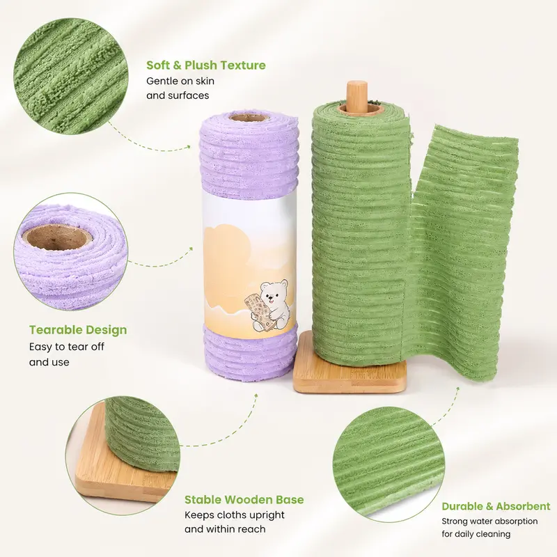 Tearable Plush Cleaning Cloth Roll for Household Cleaning - Image 6