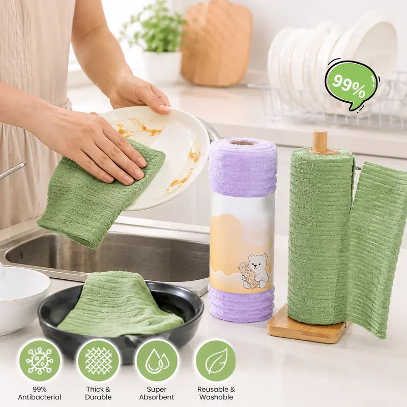 Tearable Plush Cleaning Cloth Roll for Household Cleaning - Image 7